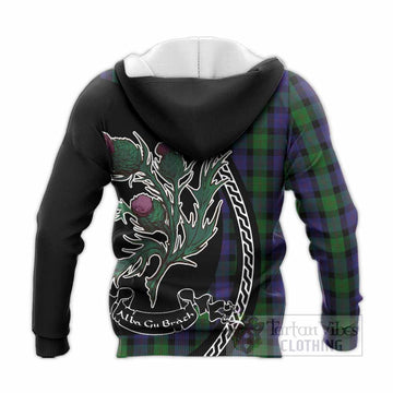 Blair Family Crest Tartan Knitted Hoodie Alba Thistle Inspired