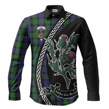Blair Family Crest Tartan Long Sleeve Button Shirts Alba Thistle Inspired