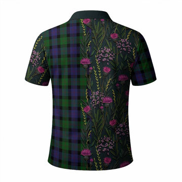 Blair Family Crest Tartan Polo Shirt Scottish Thistle Flower Pattern Half Style