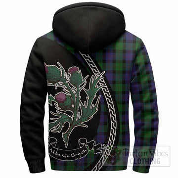 Blair Family Crest Tartan Sherpa Hoodie Alba Thistle Inspired