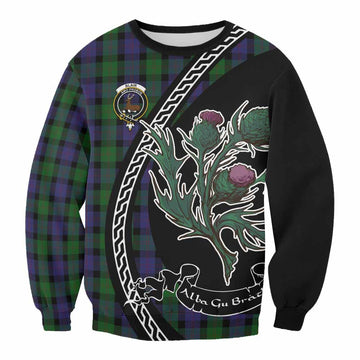 Blair Family Crest Tartan Sweatshirt Alba Thistle Inspired