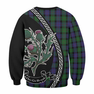Blair Family Crest Tartan Sweatshirt Alba Thistle Inspired