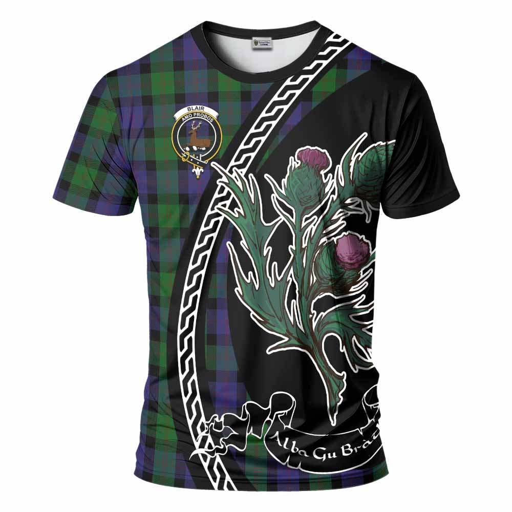 Blair Family Crest Tartan T-Shirt Alba Thistle Inspired - Tartan Vibes Clothing