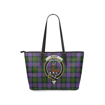Blair Modern Tartan Leather Tote Bag with Family Crest