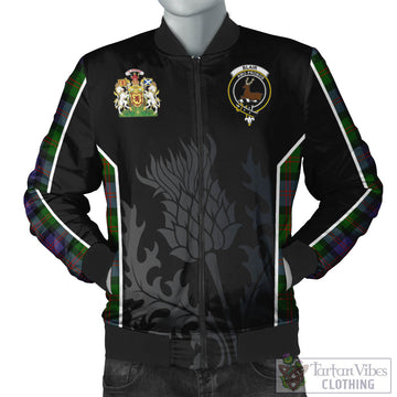 Blair Modern Tartan Bomber Jacket with Family Crest and Scottish Thistle Vibes Sport Style