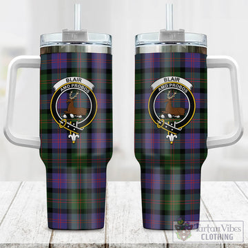 Blair Modern Tartan and Family Crest Tumbler with Handle