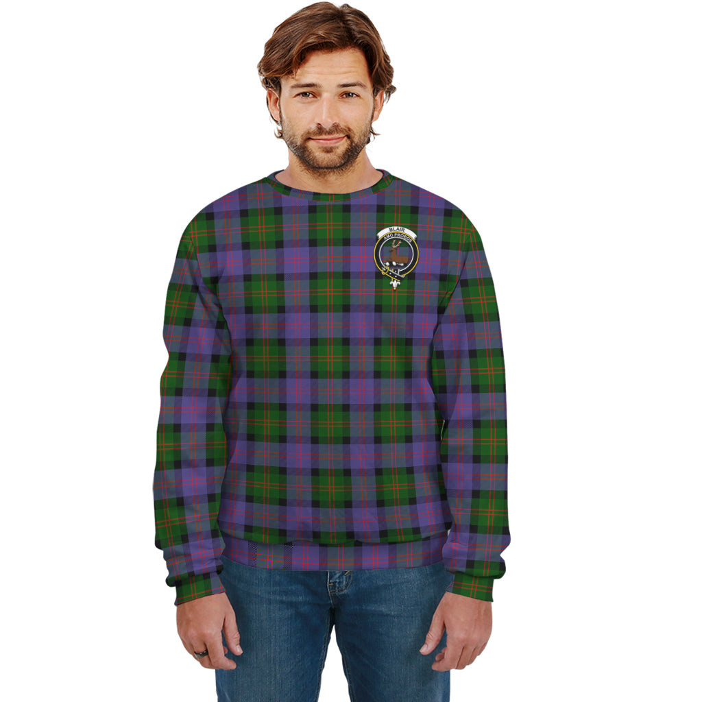 Blair Modern Tartan Sweatshirt with Family Crest Unisex - Tartanvibesclothing
