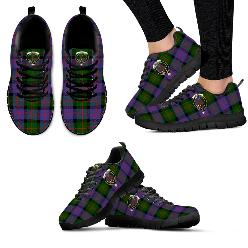 Blair Modern Tartan Sneakers with Family Crest - Tartanvibesclothing