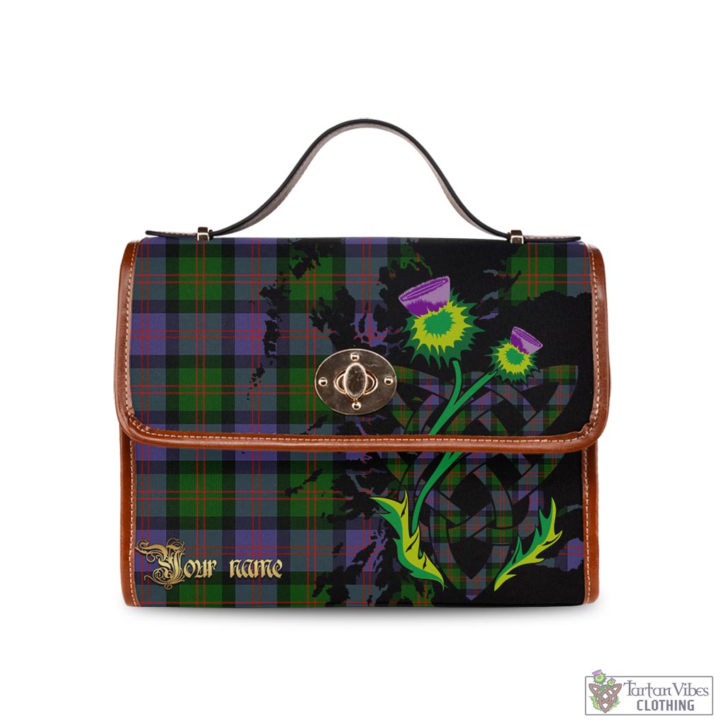 Tartan Vibes Clothing Blair Modern Tartan Waterproof Canvas Bag with Scotland Map and Thistle Celtic Accents