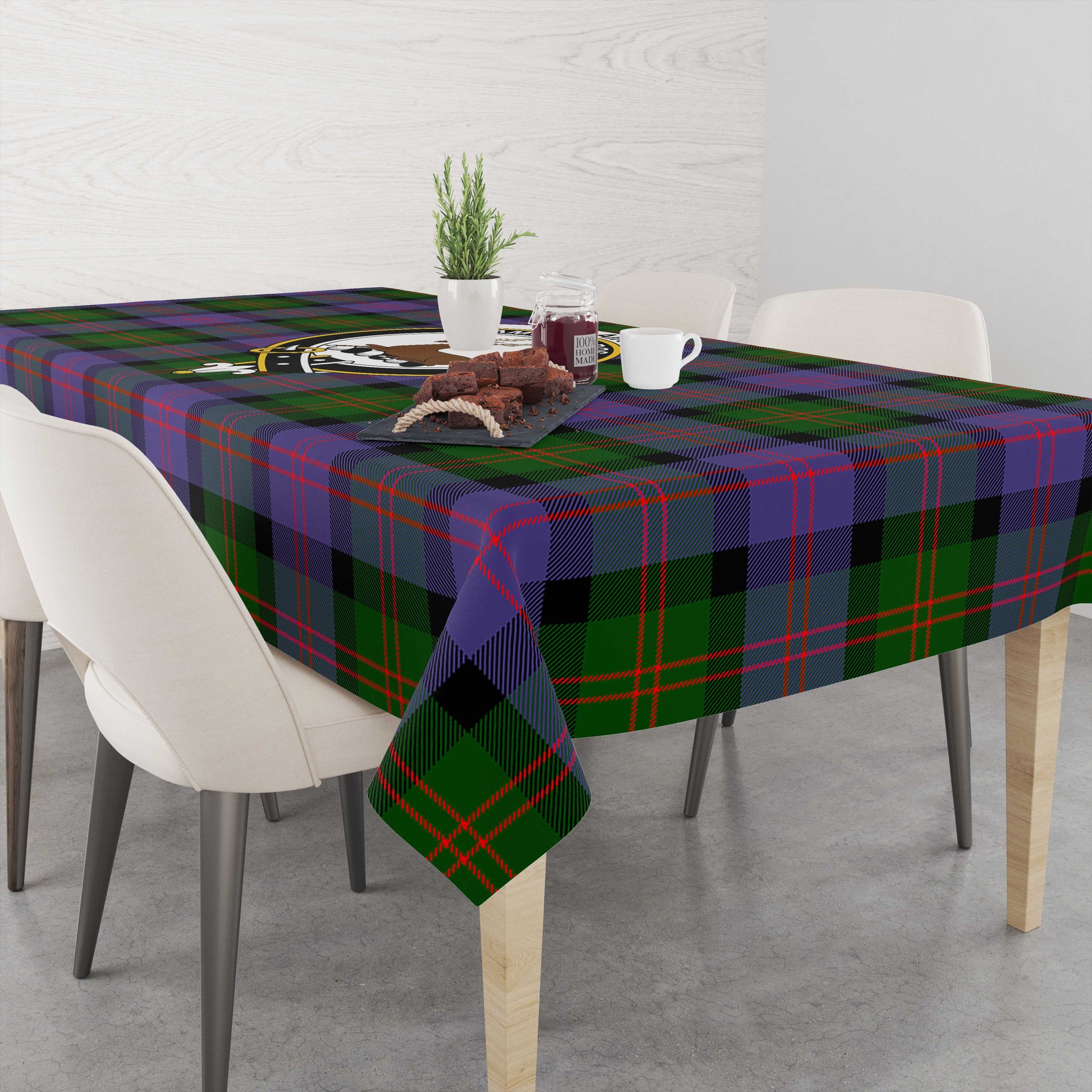 Blair Modern Tatan Tablecloth with Family Crest - Tartanvibesclothing