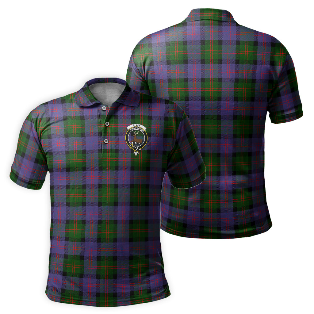 Blair Modern Tartan Men's Polo Shirt with Family Crest - Tartanvibesclothing