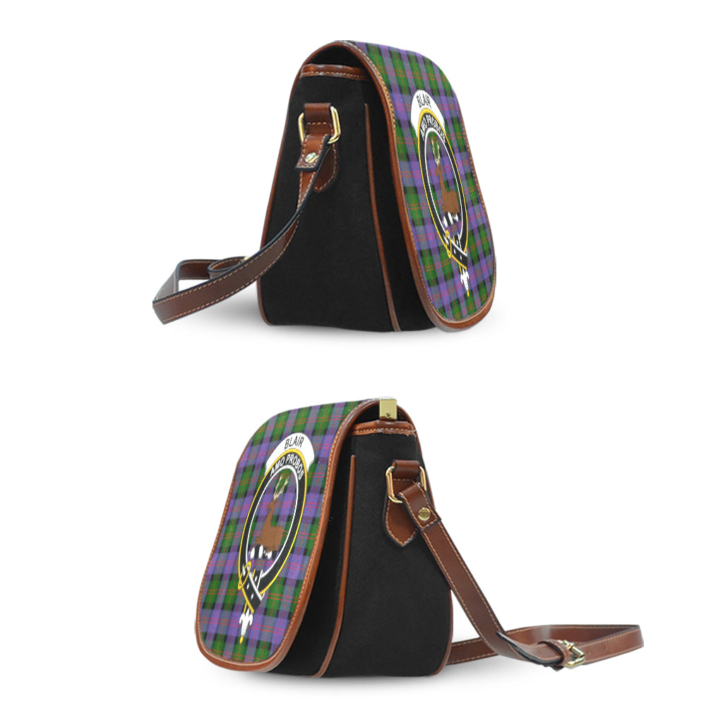 Blair Modern Tartan Saddle Bag with Family Crest - Tartanvibesclothing