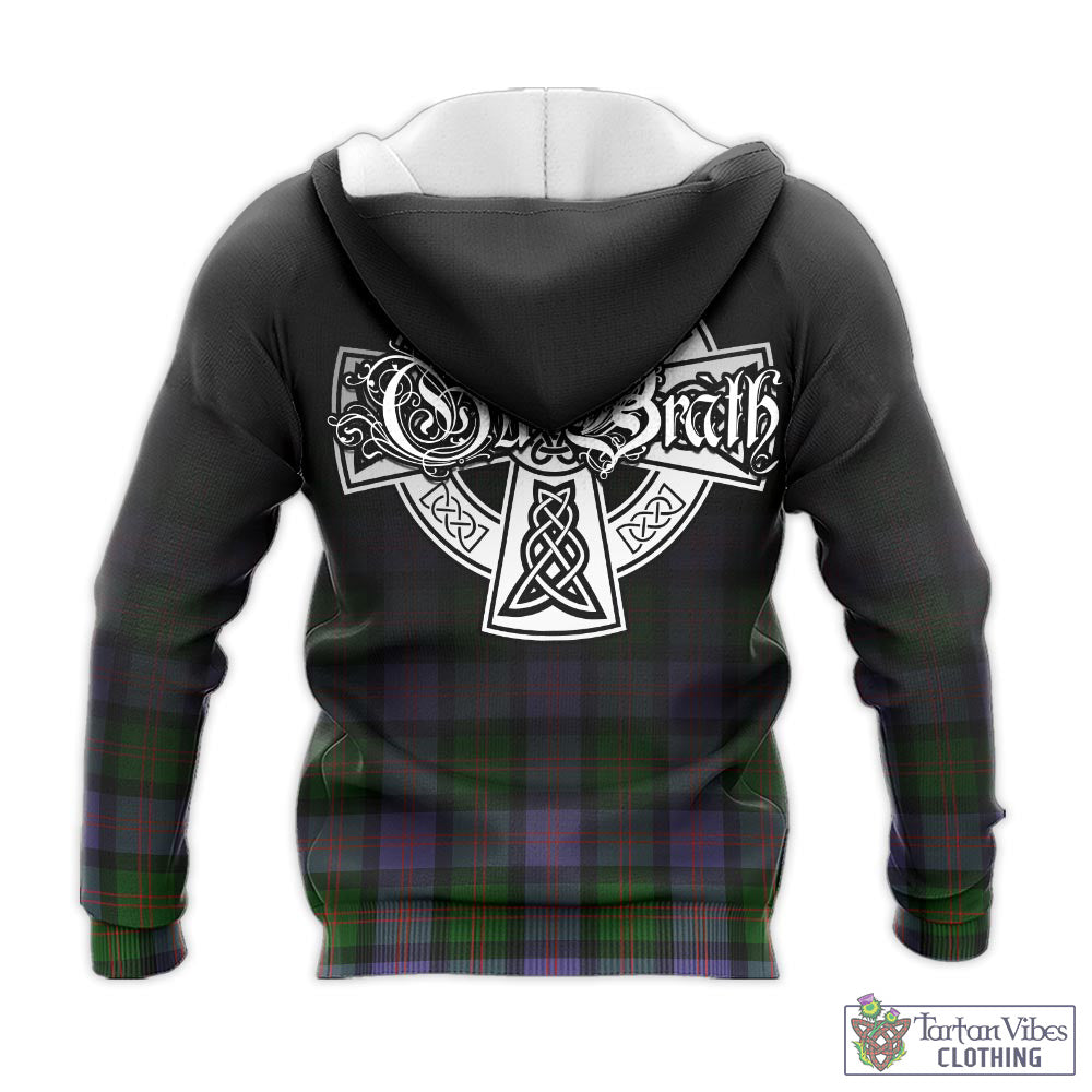 Tartan Vibes Clothing Blair Modern Tartan Knitted Hoodie Featuring Alba Gu Brath Family Crest Celtic Inspired