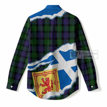 Blair Scotland Football Tartan Women Casual Shirt We'll Be Coming
