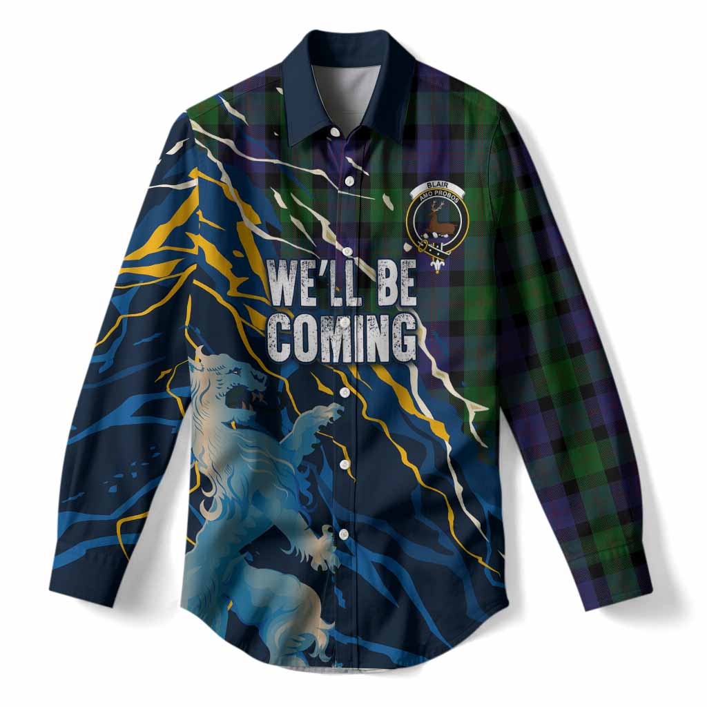 Blair Scotland Tartan Women Casual Shirt WC2026 Football - We'll Be Coming