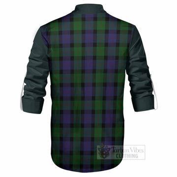 Blair Tartan Accent Ghillie Shirt with Family Crest
