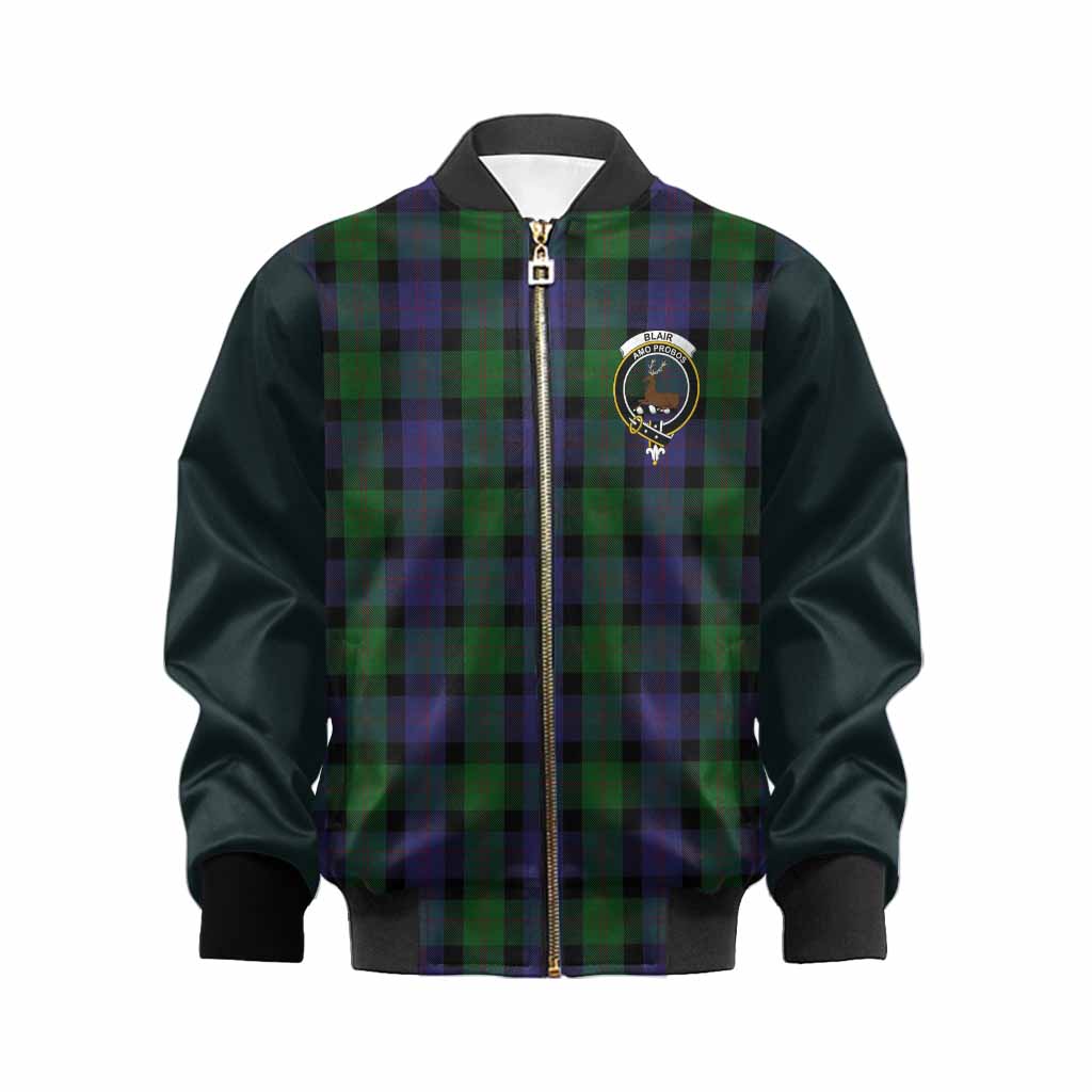 Blair Tartan Accent Kid Bomber Jacket with Family Crest