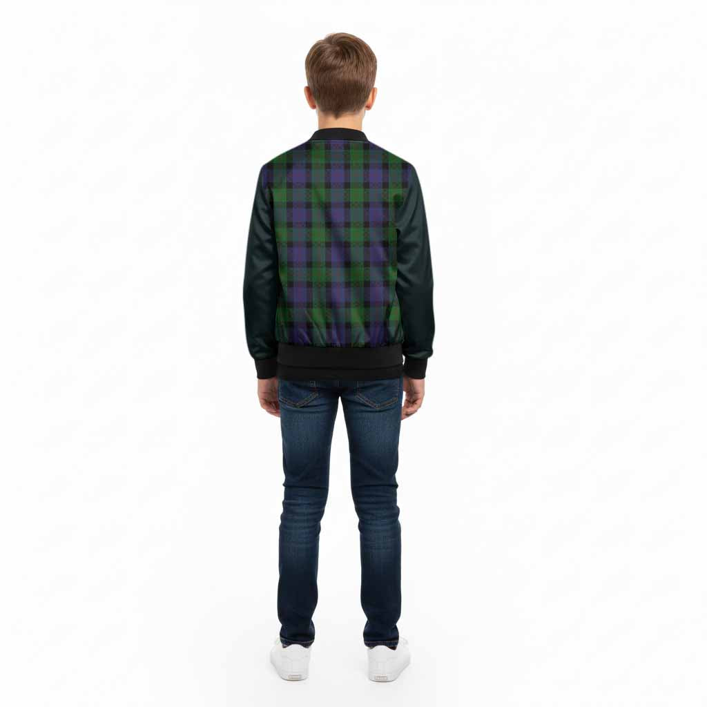 Blair Tartan Accent Kid Bomber Jacket with Family Crest