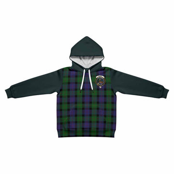 Blair Tartan Accent Kid Hoodie with Family Crest