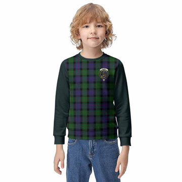 Blair Tartan Accent Kid Knitted Sweatshirt with Family Crest