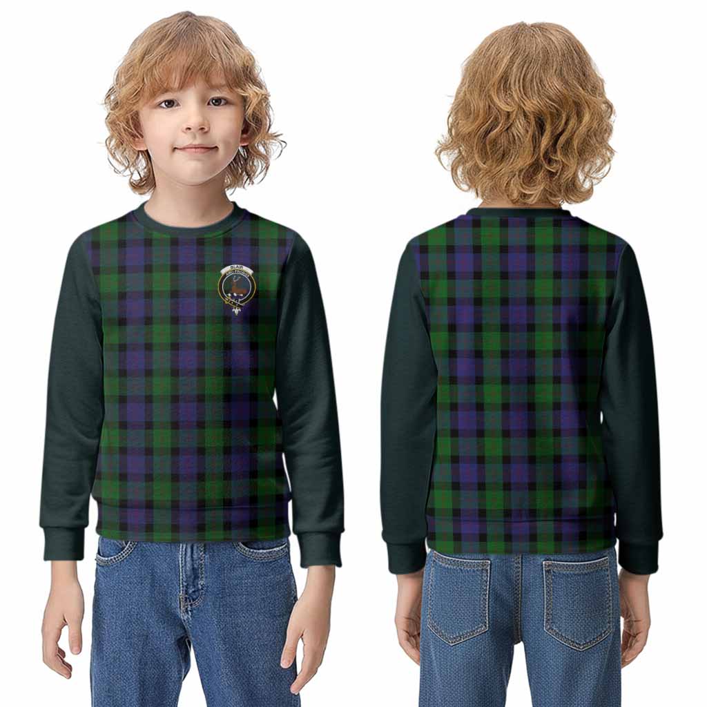 Blair Tartan Accent Kid Knitted Sweatshirt with Family Crest