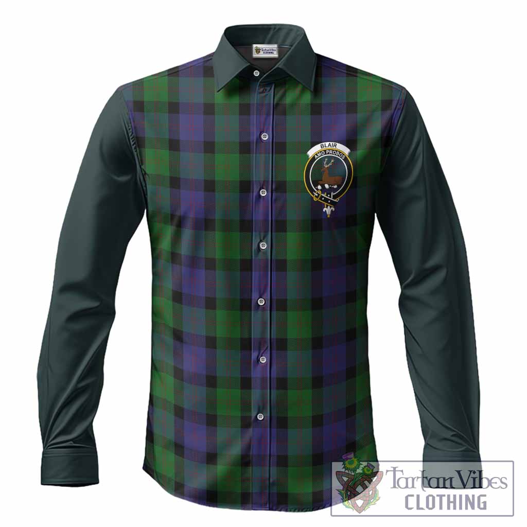 Blair Tartan Accent Long Sleeve Button Shirts with Family Crest