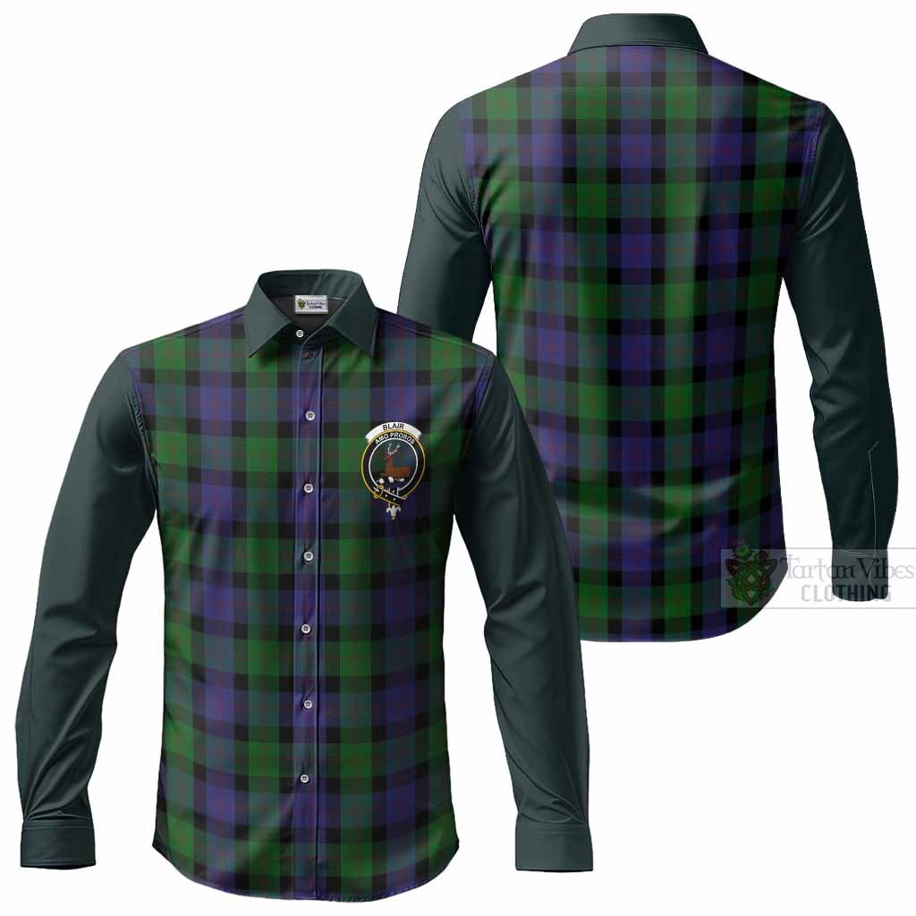 Blair Tartan Accent Long Sleeve Button Shirts with Family Crest