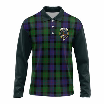 Blair Tartan Accent Long Sleeve Polo Shirt with Family Crest