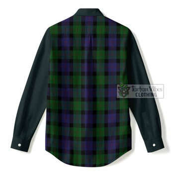 Blair Tartan Accent Women Casual Shirt with Family Crest
