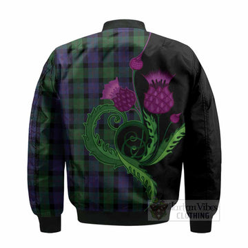 Blair Tartan Bomber Jacket Traditional Scottish Thistle