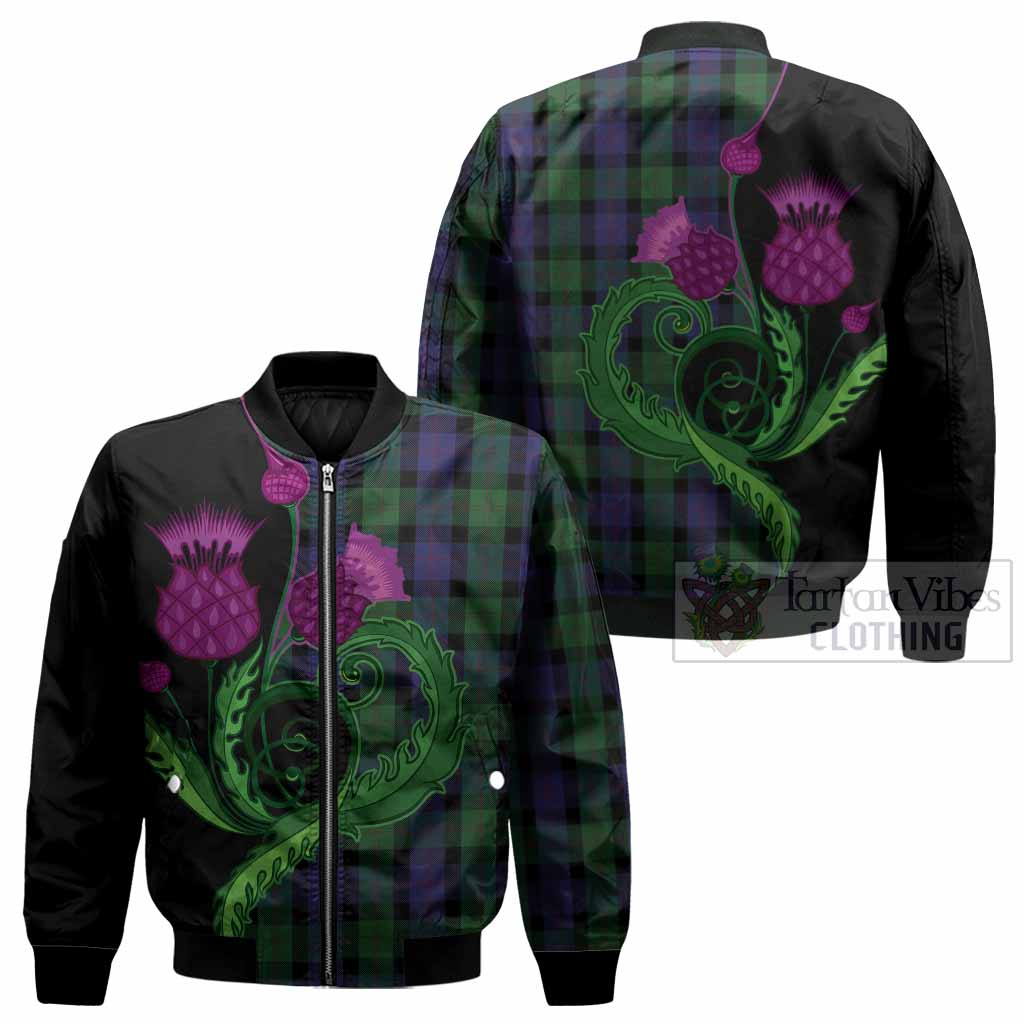 Blair Tartan Bomber Jacket Traditional Scottish Thistle