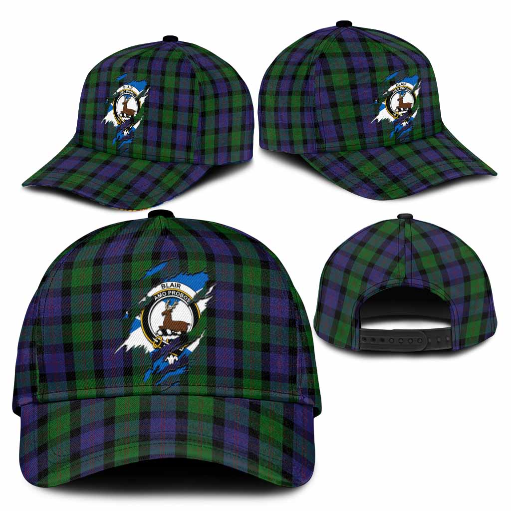 Blair Tartan Classic Cap with Family Crest In Me Style
