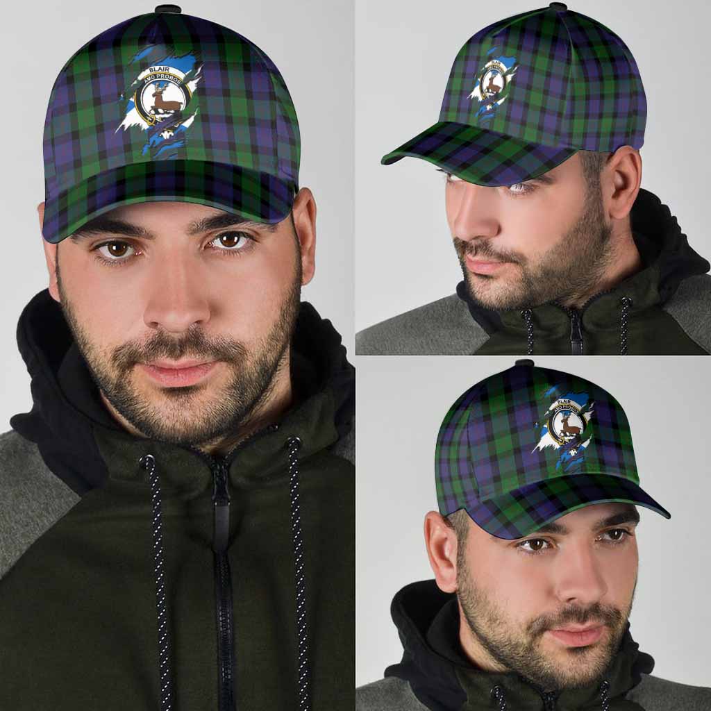 Blair Tartan Classic Cap with Family Crest In Me Style