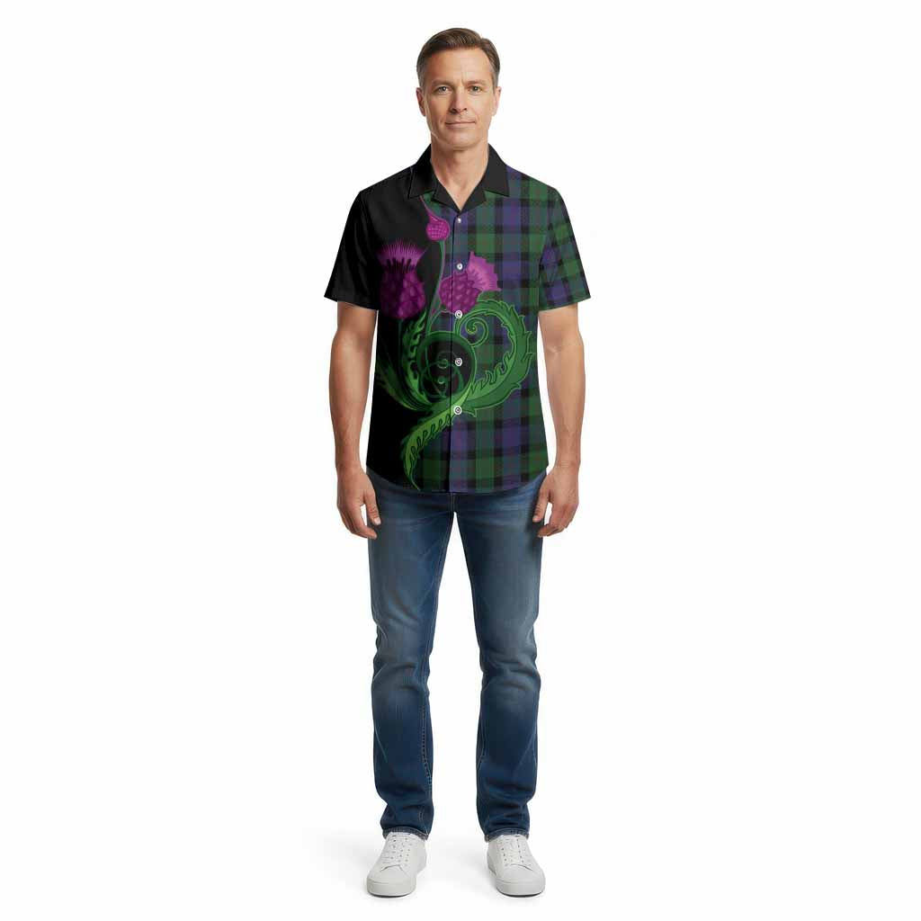 Blair Tartan Cotton Hawaiian Shirt Traditional Scottish Thistle