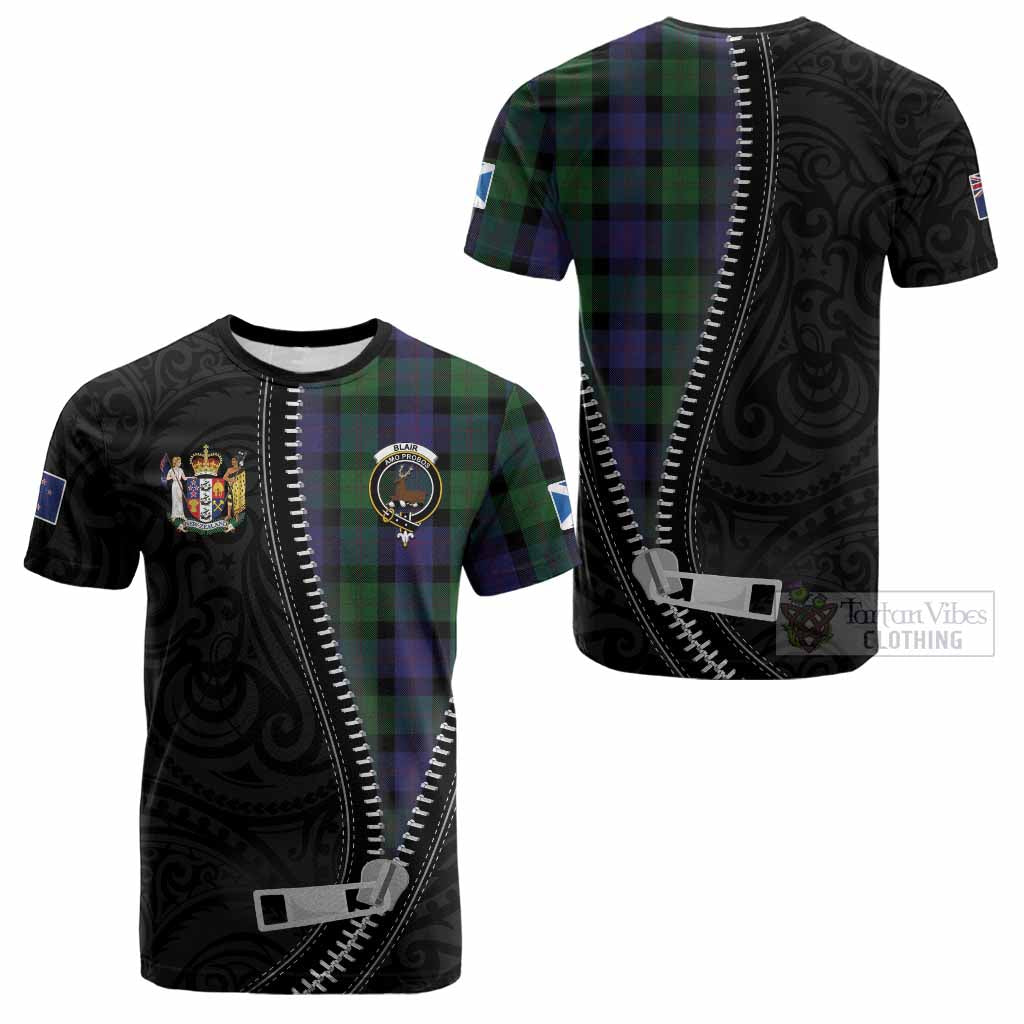 Blair Tartan Cotton T-shirt New Zealand Pattern Unique Zipper Stylized