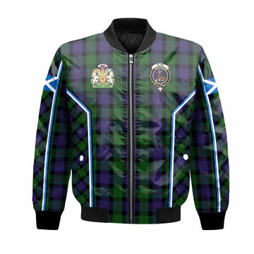 Blair Tartan Crest Bomber Jacket Scotland Coat of Arm Flag Style