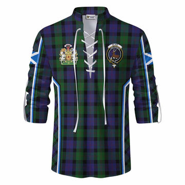 Blair Tartan Crest Ghillie Kilt Shirt Scotland Coat of Arm Flag Style