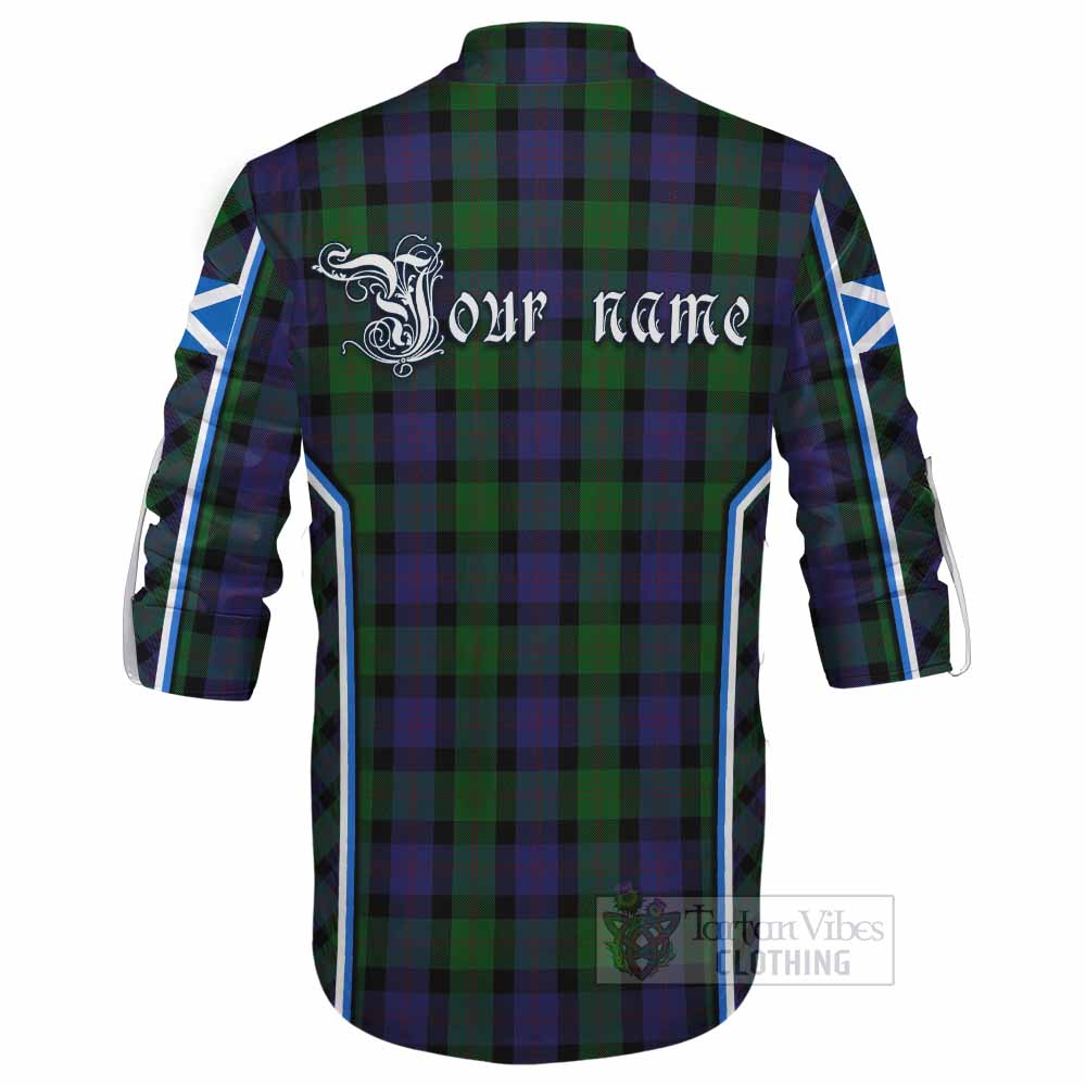 Blair Tartan Crest Ghillie Kilt Shirt Scotland Coat of Arm Flag Style - Tartan Vibes Clothing