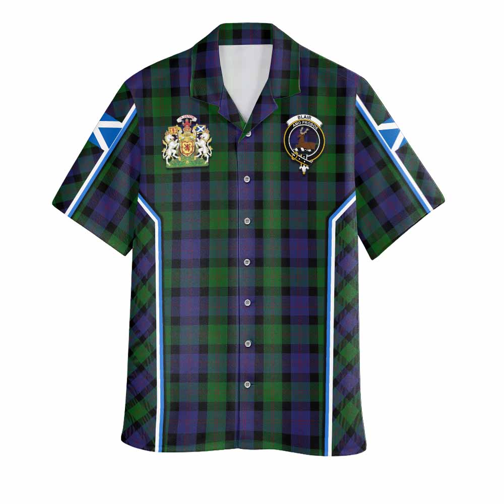 Blair Tartan Crest Hawaiian Shirt Scotland Coat of Arm Flag Style - Tartan Vibes Clothing