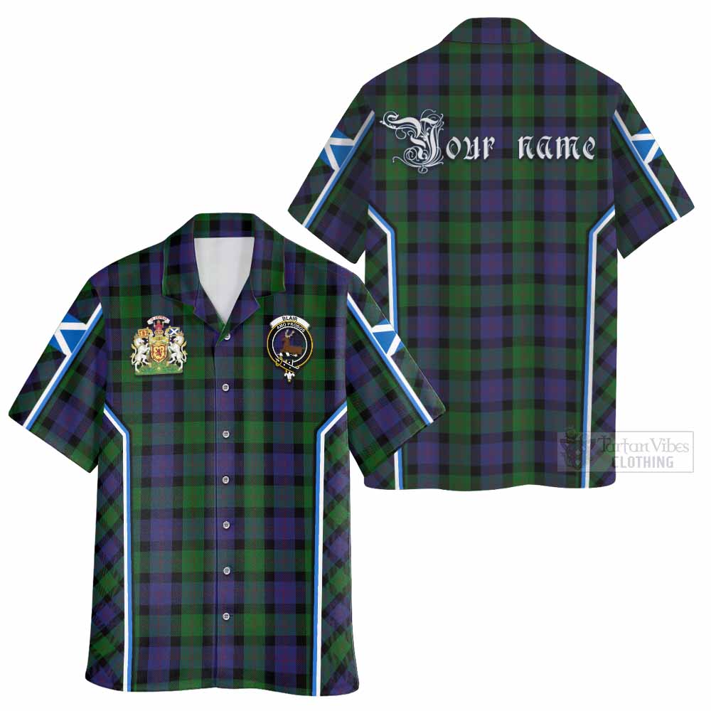 Blair Tartan Crest Hawaiian Shirt Scotland Coat of Arm Flag Style - Tartan Vibes Clothing