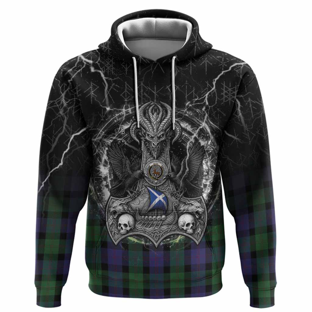 Blair Tartan Crest Hoodie Celtic Odin's Raven Legacy