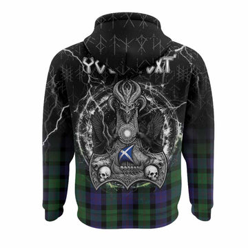 Blair Tartan Crest Hoodie Celtic Odin's Raven Legacy