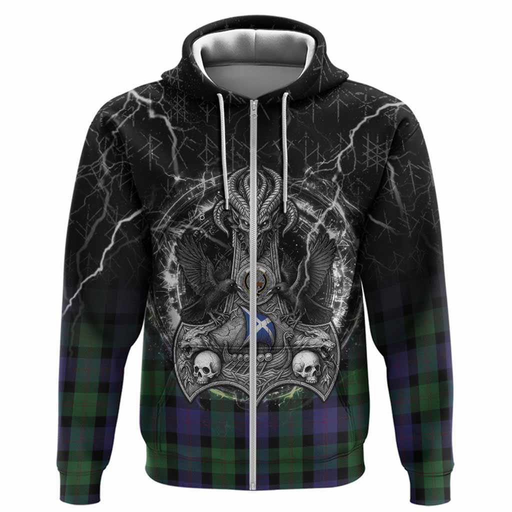 Blair Tartan Crest Hoodie Celtic Odin's Raven Legacy