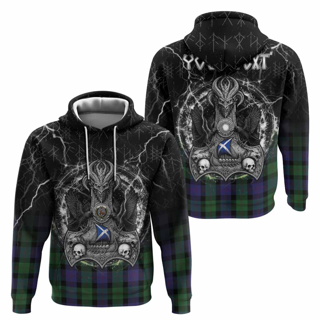 Blair Tartan Crest Hoodie Celtic Odin's Raven Legacy