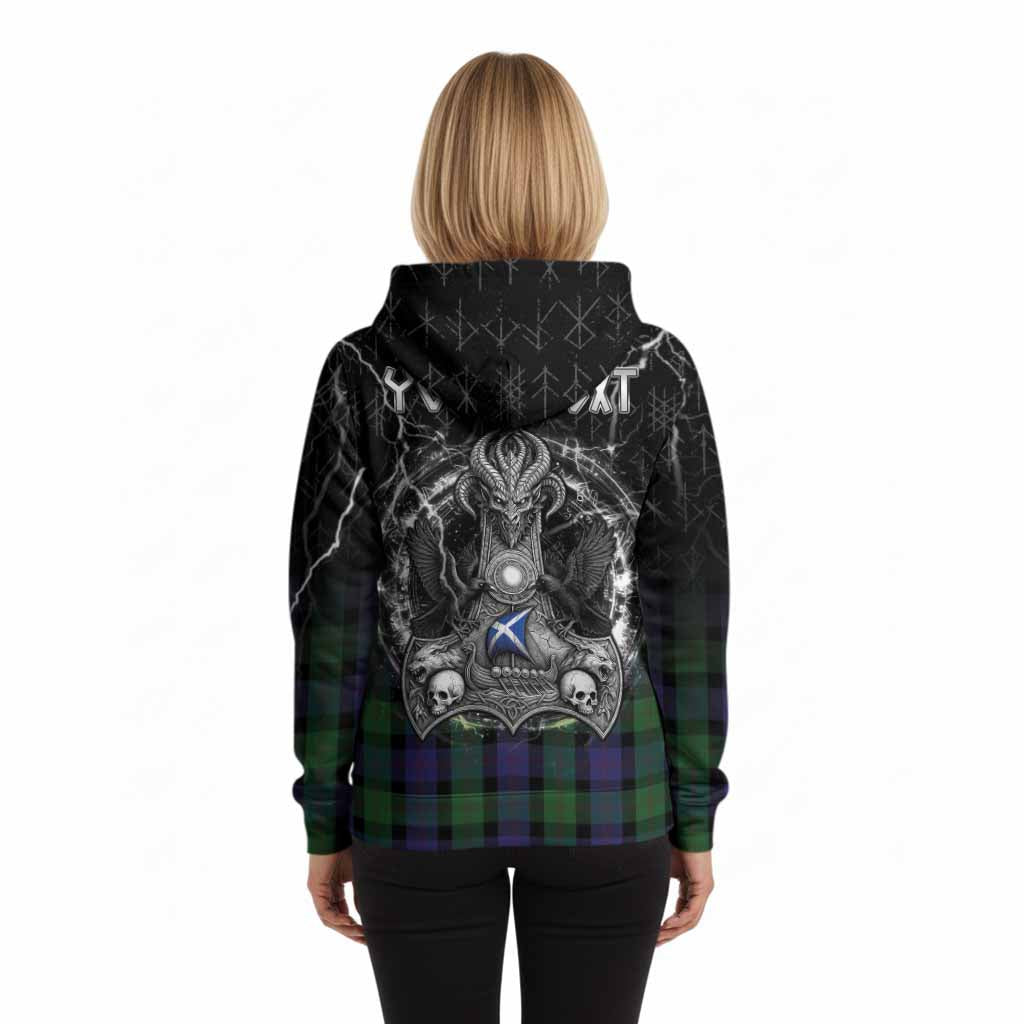 Blair Tartan Crest Hoodie Celtic Odin's Raven Legacy