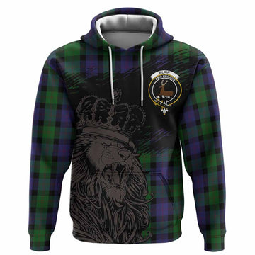 Blair Tartan Crest Hoodie Crowned Lion Heritage Style