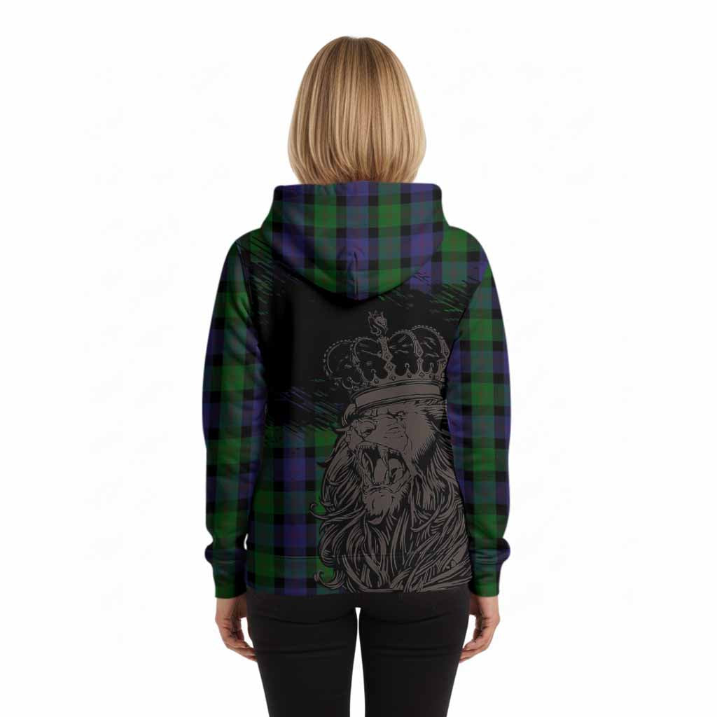 Blair Tartan Crest Hoodie Crowned Lion Heritage Style