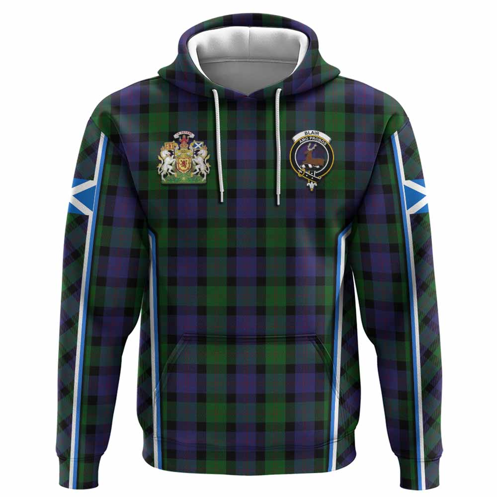 Blair Tartan Crest Hoodie Scotland Coat of Arm Flag Style - Tartan Vibes Clothing
