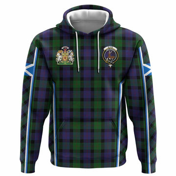 Blair Tartan Crest Hoodie Scotland Coat of Arm Flag Style