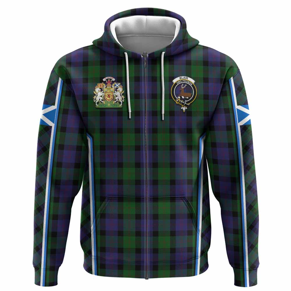 Blair Tartan Crest Hoodie Scotland Coat of Arm Flag Style - Tartan Vibes Clothing